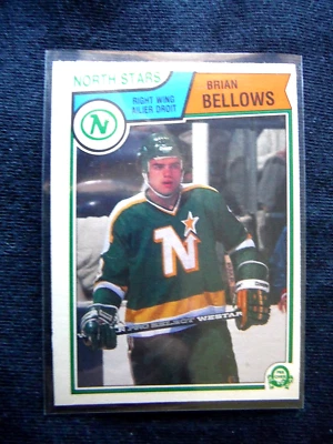 1983-84 O-Pee-Chee ROOKIE ** BRIAN BELLOWS ** RC Minnesota card #167 SP 1984 OPC - Image 1 of 2