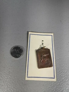 Vintage Bronze Ice Skating Medal "News Champ 220YD.INT." 1963 Michigan Pendant - Picture 1 of 3