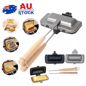Sandwich Maker Hand Toaster Double Sided Panini Grill Press Hot Pans Non-Stick - Picture 1 of 9