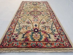 Vintage Traditional Handmade Oriental Wool Multicolor Rug 139x41cm - Picture 1 of 14