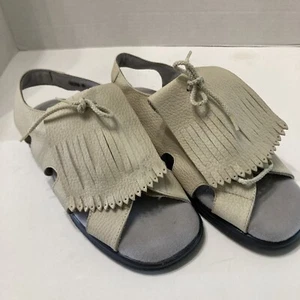 Sandbaggers Kiltie beige Golfsandalen Damenschuhe Lederfransen Gr. 8 - Bild 1 von 10