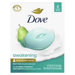 Dove Awakening Gentle Beauty Bar Soap All Skin Type, Pear and Aloe, 3.75 oz (8 B - Picture 1 of 11