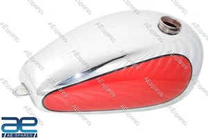 Pour Triumph T120Tr6 Bonneville Réservoir D'Essence En Chrome Et Rouge - Photo 1/6