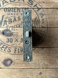 Antique RUSSELL & ERWIN MFG Brass Door Mortise Lock Ornate Eastlake Salvaged - Picture 1 of 9
