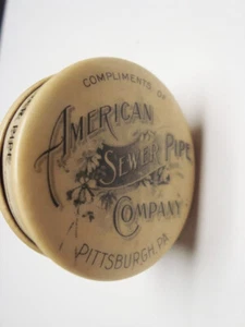 Early American Sewer Pipe Celluloid Tape Measure, Pittsburgh, Pennsylvania - Picture 1 of 4