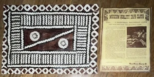Vintage Hand Made Extra Fine Tapa Bark Cloth, Fiji, Tonga Trading Co. 17” X 12” - Picture 1 of 7