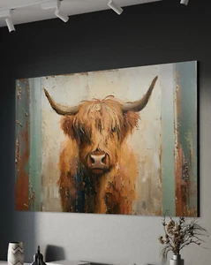 Galloway Rind Kuh Leinwand Bild Bulle Stier Rind - Bild 1 von 2