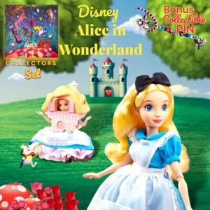 DISNEY MATTEL LIMITED EDITION ALICE IN WONDERLAND SET & LE 70TH ANNIVERSARY PIN! - Picture 1 of 12
