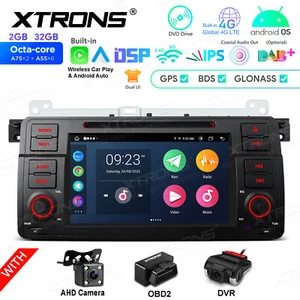 AHD CAM+OBD+DVR Android 14 8-Core Car Stereo GPS Nav DVD Radio BT For BMW E46 M3 - Picture 1 of 15