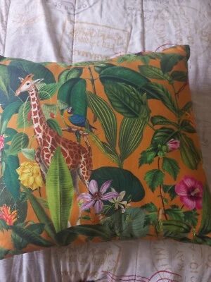 TGH Tessitura Tropical/Jungle 19×+19 Throw Pillow Cover Made In Italy - Image 1 of 4