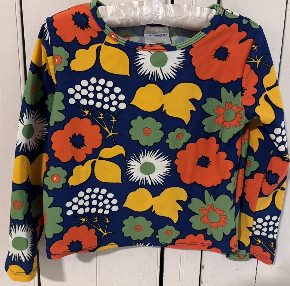 MARIMEKKO FOR TARGET Girls RashGuard Swim Shirt Kukkatori Floral Girls Size 4 - Image 1 of 3