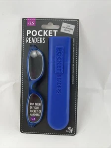 IF Pocket Readers Reading Glasses with Plastic Case Blue - Picture 1 of 8