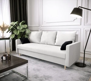 Sofa Im Skandinavischen Stil Mit Schlaffunktion Und Bettzeugablage Bari RS08 - Bild 1 von 9