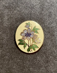 Enamel Flower Design Ladies brooch vintage fish enterprises ltd 1980-90s. - Picture 1 of 2