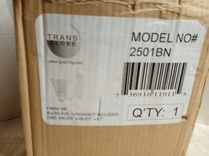 Trans Globe 2501-BN One Light Brushed Nickel Clear Ribbed Glass Bathroom Sconce - Picture 1 of 4