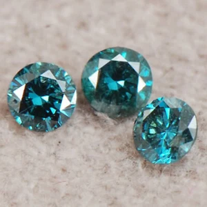 0.45CT Top Quality Round 100% Natural Blue Diamond Set With Free Certificate - Picture 1 of 1