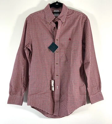 Brooks Brothers 1818 Regent Shirt Men Small Red Long Sleeve Button Up Check New - Image 1 of 4