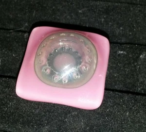 26- BAGUE JEUNE CREATEUR 23EME FUSION  EN VERRE INDUSTRIEL TRES CLASSE ET CHIC - Picture 1 of 3