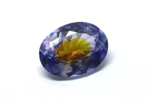 Pitambari Sapphire Bi-Color Oval Cut 10-12 Ct Natural Gemstone Loose Certified - Picture 1 of 4