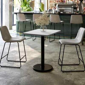 Graniss Classic White Laminate 24 in. Column Dining Table, Seats 2 - Picture 1 of 7