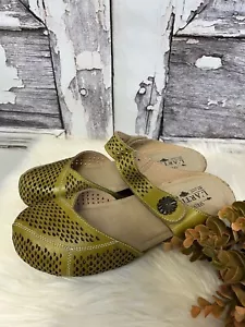 L’artiste Spoorti Spring Step Green Leather Clog Size 38 - Picture 1 of 6