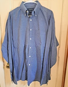 Brooks Brothers Blue Checked Men's Shirt Long Sleeve Large 100% Cotton Button - Picture 1 of 4