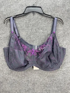 Pour Moi Imogen Vollschalen-BH mit Rosenstickerei Größe 44 L US/44HH UK schiefer/lila - Bild 1 von 10