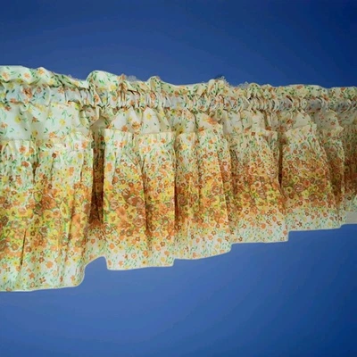 Cenefa de ventana floral amarilla Prest JC Penney Penn de colección 72"x11" Country Lass Foto 1 de 4