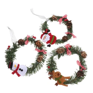 3 Piezas Ciervo de Navidad Muñeco de Nieve Santa Corona Navidad Colgante - Imagen 1 de 12