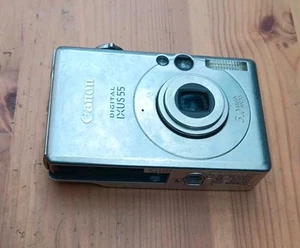 Canon IXUS 55 5.0MP Compact Digital Camera Silver Untested. Spares Or Repair - Picture 1 of 4