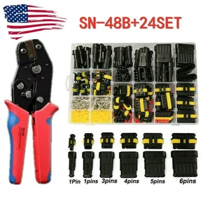 708Pcs Super seal Car Electrical Waterproof Connector Kit 1 2 3 4 5 6 Pin UK - Picture 1 of 15