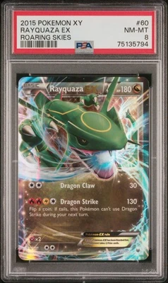 2015 Pokemon XY Roaring Skies Rayquaza Ex #60 PSA 8 - Image 1 of 2