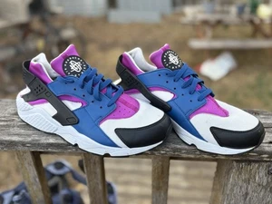 Nike Air Huarache Blue Jay 11.5 Uomo 13 Donna - Pulite, Bianco Iper Viola 2017 - Foto 1 di 11