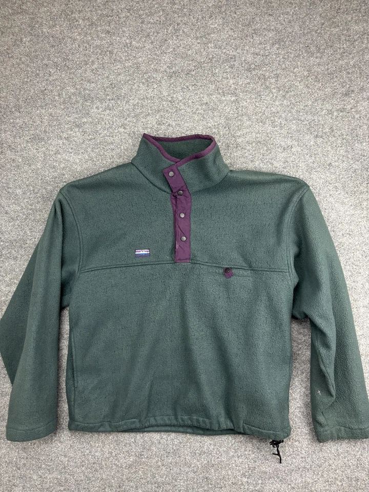 Pullover Sierra Blanco Para Hombre Grande Verde Polar Cuarto A Presión Cuello Simulado Cordón Foto 1 de 4