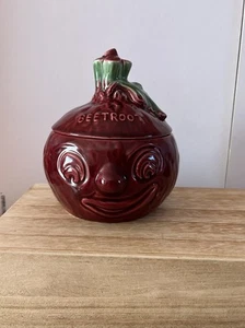 Vintage Retro Sylvac Beetroot Face Lidded Pot Jar 4553 Ceramic Made In England - Picture 1 of 20