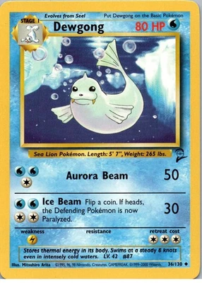 Dewgong - Uncommon - Base Set 2 - 036/130 - LP - Normal - Image 1 of 2