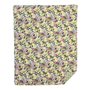 Tyson Pinecones & Berries Watercolor Pattern 100% Cotton Christmas Throw - Picture 1 of 3