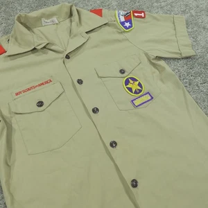 Boy Scouts of America BSA Shirt Mens Small Short Sleeve Patches Made In USA - Picture 1 of 13
