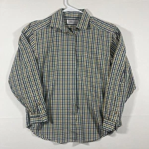 Karen Scott blusa donna taglia S a quadri verde blu grano vintage - Foto 1 di 9