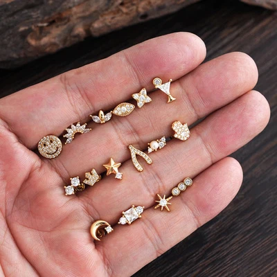 1Pc 20G CZ Ear Studs Earring Piercing Helix Cartilage Tragus Lobe Jewelry Gift - Image 1 of 4