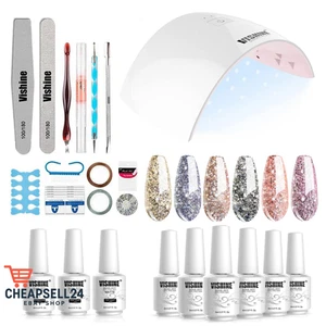 UV LED-Lampe 6 Farben Glitzer Gel Nagellack Set 36W UV Lampe - Bild 1 von 8