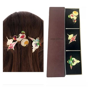 Louis Vuitton Limited Edition Takashi Murakami Collection Hair Clips With Box LV - Picture 1 of 6