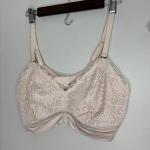 Aerie Spitzen BH Bralette Plunge extra groß rosa kabellos verstellbare Träger XL - Bild 1 von 8