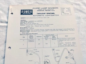 1960 Buick LeSabre Invicta Original GM Twilight Sentinel Service/Repair Info NOS - Picture 1 of 3