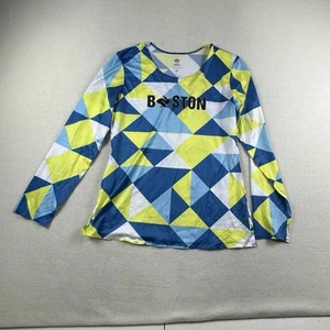 Rabbit Running Shirt Mens Small Blue Geometric Chicago Runing Tee Seamless - Picture 1 of 9