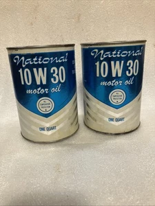 Vintage National Oil Can Qt 10W30 Composite Empty FREE SHIPPING!!! 2CANS - Picture 1 of 20
