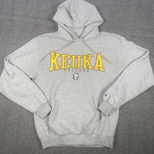 Sudadera con capucha gris Keuka College NY Wolves Champion talla M para noches frías de campus - Imagen 1 de 7