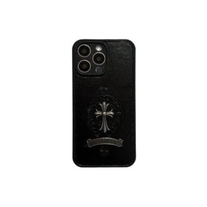 Hot 3D Cross Leather Phone Case for iPhone 15 Pro Soft Cover 14 Trendy Brand Cro - Picture 1 of 26