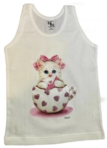 Kitty heart girls tank top - Picture 1 of 1