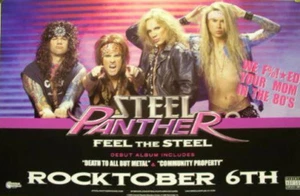 STEEL PANTHER 2009 poster promozionale tour double face impeccabile nuovo vecchio magazzino - Foto 1 di 2